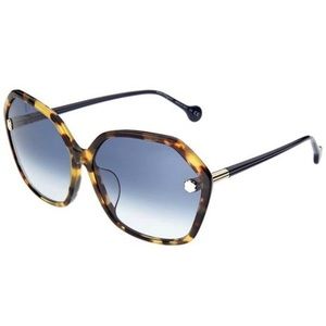Salvatore Ferragamo Tortoiseshell Frame Sunglasses with Blue Gradient Lenses
